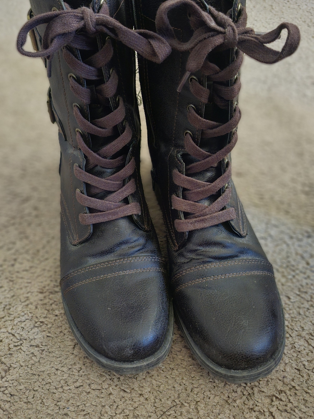 Self Esteem Women’s Black Lace-Up Combat Boots